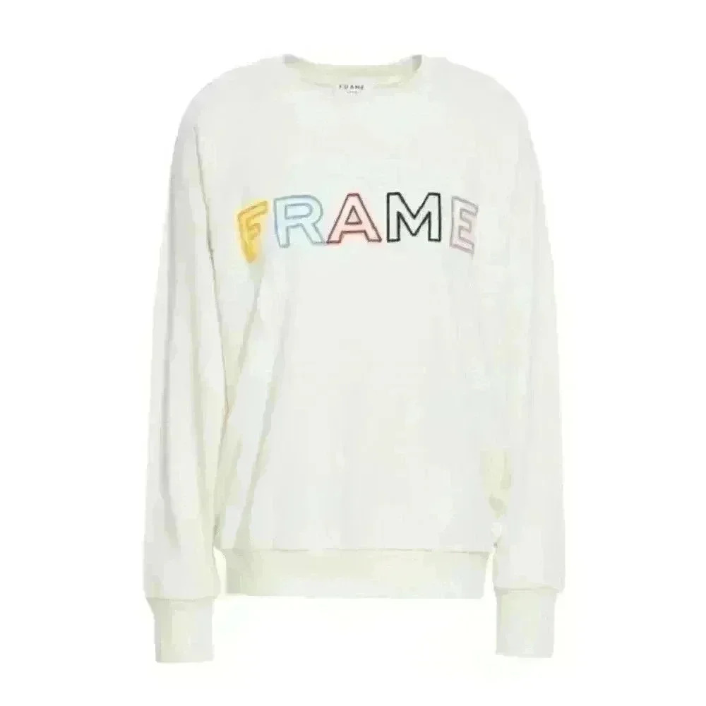 FRAME Embroidered Logo Raglan Pullover Sweatshirt - Picture 4 of 16